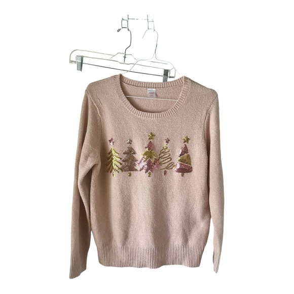 Holiday Time Women’s Pink Long Sleeve Sweater Size L(12-14) - Picture 6 of 9